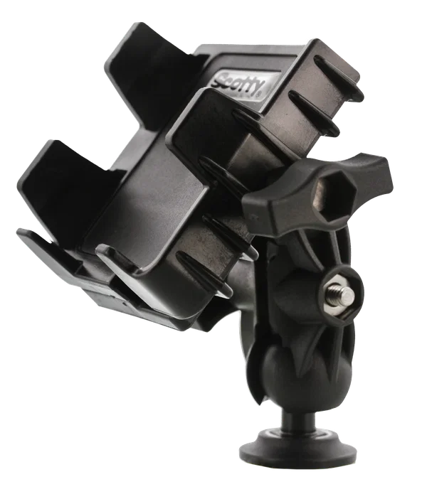 0139 – SCOTTY INC. Cell Phone Mount, Fits 2-3/4 To 3-3/4 Inch Width Cell Phone Dual Ball Joint 7/8 To 1-1/4 Post/ Tra...
